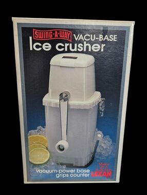 Vintage Swing-A-Way Vacu-Base Ice Crusher,  Manual Kitchen Appliance